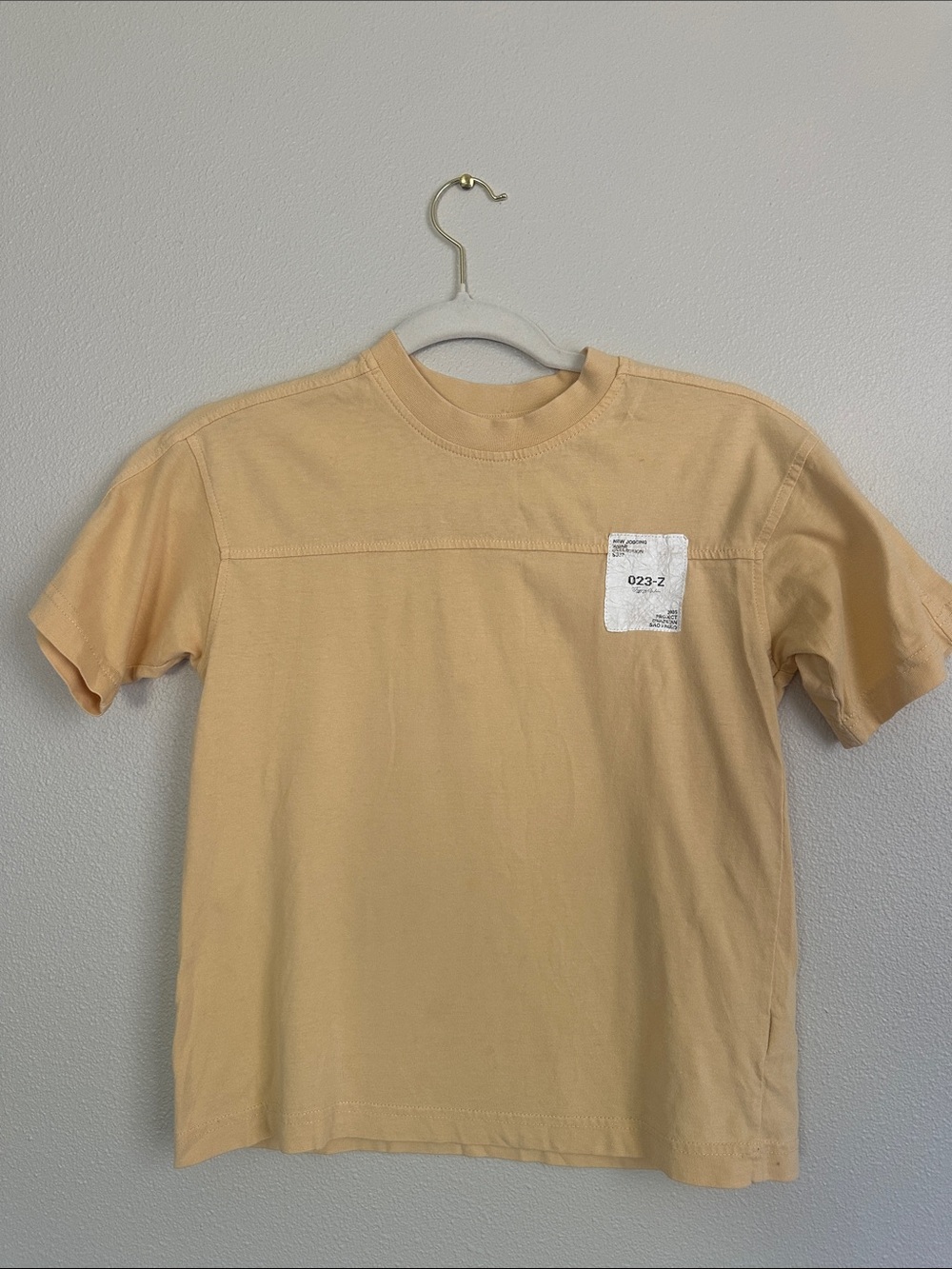 Zara Short-Sleeve Crewneck T-Shirt in butter yellow